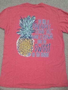 Coral Pineapple Graphic Short Sleeve Tee